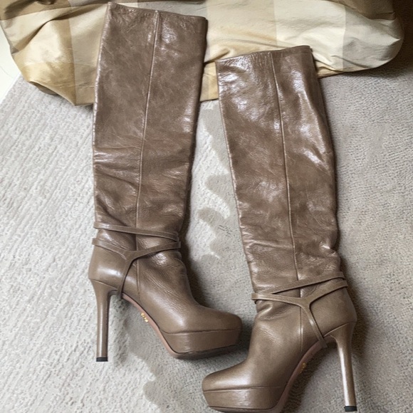 Prada Shoes - Prada leather tall boots